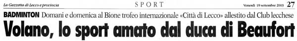 titolo Gazzetta di Lecco 19-09-03