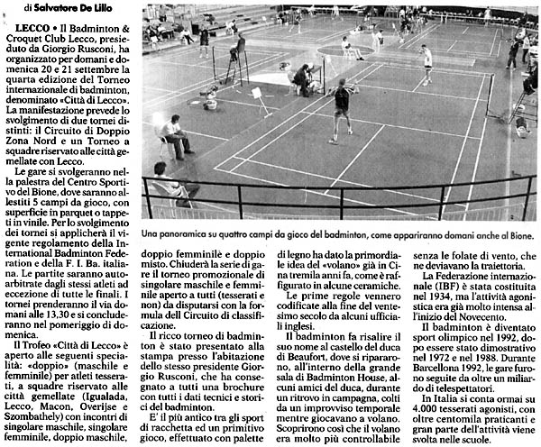 articolo Gazzetta di Lecco 19-09-03