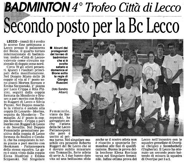 articolo Giornale di Lecco 22-09-03